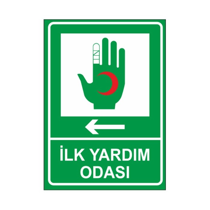 İlk Yardım Odası Sol Ok Levhası
