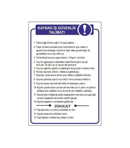 Kaynak İş Güvenlik Talimatı