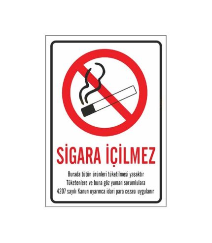 Sigara İçilmez Yasal Uyarılı Levhası
