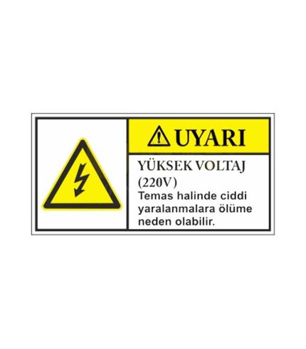Uyarı Tehlike Yüksek Voltaj 220 v